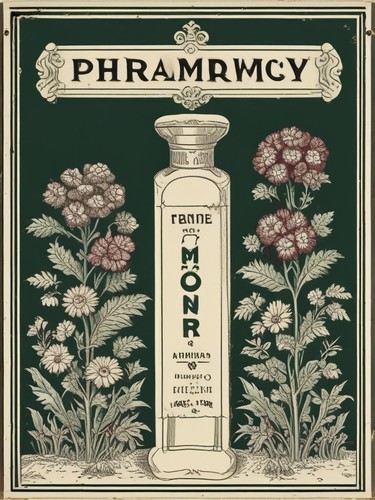 Vintage pharmacy sign english - pharmacy,