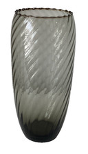 Smoked Glass Swirl Vase