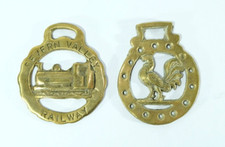 Vintage Cast Horse Brass of the SEVERN VALLEY RAILWAY & GWR Train & Rooster C11