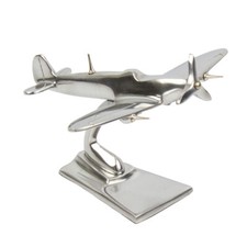 Aluminum Spitfire Sculpture Plane Trench Art Desk Model 15cm
