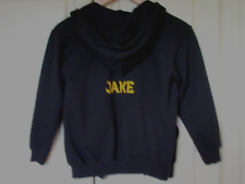 Boys 'JAKE' fleece jacket.7-8yrs.Black.Hood.Stage coach.Zip.Cotton/polyester.VGC