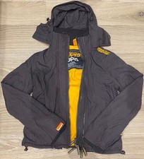 Superdry Coat The Windcheater Hooded Black / Orange Size Medium VGC