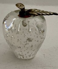 Vintage Clear Art Glass Apple