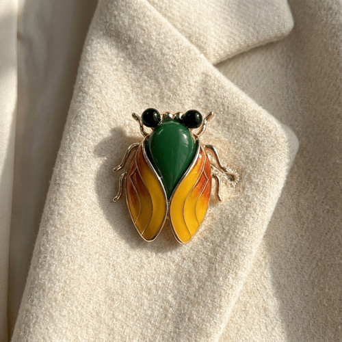 Real like cicada brooch alloy - cicada,
