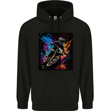 A Motocross Rider MotoX Dirt Bike Motorsports Mens 80% Cotton Hoodie