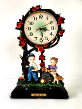 ,Shun Da Gao' Collection  Vintage style Figurine-Quartz Clock Ceramic 187