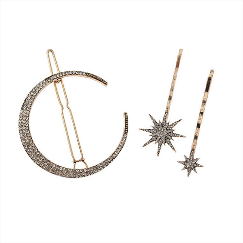 Antique gold celestial moon - antique,