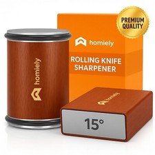 Homiely Rolling Knife Sharpener Diamond Steel Magnetic Edge with Holder 15&20°