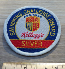 KELLOGG'S SILVER SWIMMING CHALLENGE AWARD ASA/ESSA SEW ON CLOTH BADGE