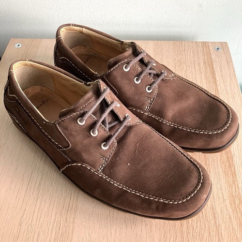 Clarks brown nubuck leather - nubuck,