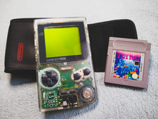 Nintendo Game Boy Pocket Clear edition, Tested & Working Soft case & TETRIS game