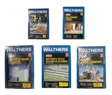 WALTHERS 'N' GAUGE LOT OF 5 ASSORTED CORNERSTONE FACTORY/PLATFORM MODEL KITS