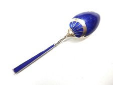 ANTIQUE SILVER & BLUE ENAMEL COFFEE SPOON HALLMARKED BIRMINGHAM 1903 REF 216/2
