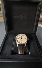 Bell & Ross Vintage 123 Original (BR123-95-SS), Beige dial, Brown strap