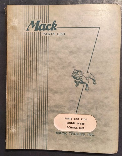 Mack truck 34b - parts, book