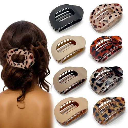 Flat oval claw clips - flat, thick