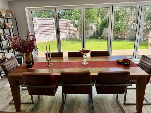 Walnut wood dining table - wood, and