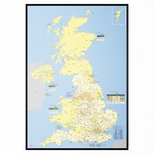 UK Counties Map Poster Educational Detailed Wall Home School Decor - A5-A1