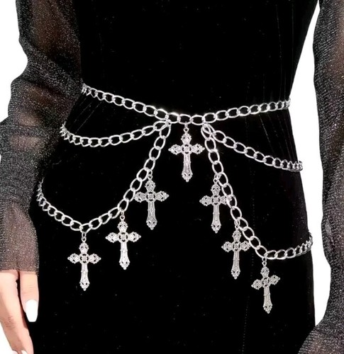 Cross gothic high waisted - gothic, belt