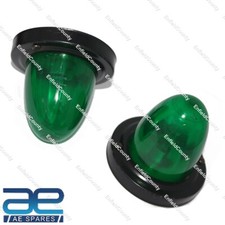 PAIR GREEN SIDE MARKER LIGHT ROUND 12V 21/5W BULB CAR TRUCK TRAILER LORRY S2u
