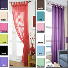 Voile Net Tab Top Curtain Panels & Linen Eyelet Ring Top Panels + Tieback