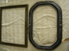 2 antique wood photo/art