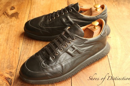 Hermes black leather shoes - black,