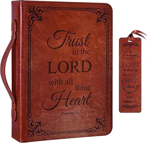 Large leather bible cover case - large,
