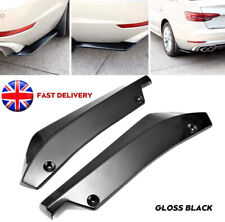 2x Car Gloss Black Style Rear Bumper Fin Canard Splitter Diffuser Spoiler Lip