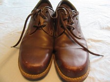 Gronell Mens Leather Hiking Oxford Shoes Sz 44 / 10.5 US Made in Italy Brown