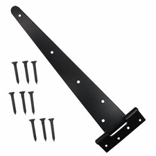 Tee Hinges 14" Cabinet Shed Door & Gate T Hinge 350mm  Heavy Duty Black Finish