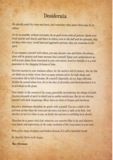DESIDERATA Inspirational Motivational Poem Quote Poster Vintage Style Paper A4