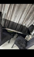 Luxury dinner table black colour set with 4 chairs