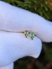 9ct Yellow Gold Tsavorite Garnet Earrings Studs COA Brand New