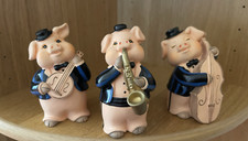 3 Vintage Leonardo Band Figurines: Sax Player, Bass Player, Banjo Player. Great!