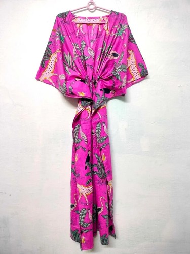 Indian pink kimono kaftans - pink,