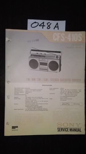 Sony cfs 410s stereo boombox - sony, cfs-410s