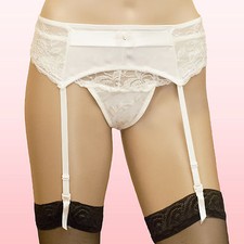 SUSPENDER BELT IVORY SATIN SIZE 12 NEW