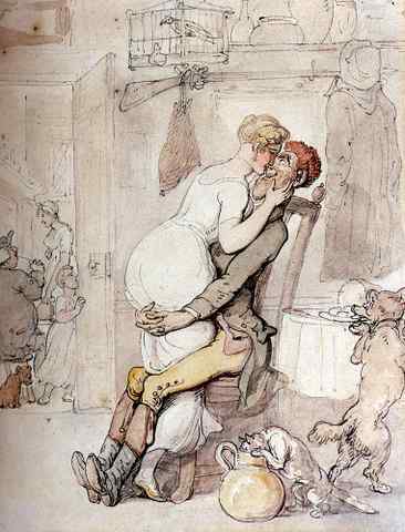 Rowlandson thomas kiss in - kiss,