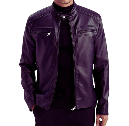 Men purple genuine lambskin - purple,