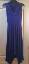 Karen Millen Tailored Maxi Dress Waterfall Hem Sleeveless Purple Size 8 BNWT
