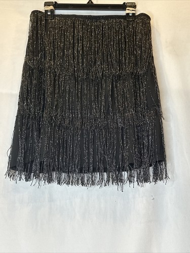 Flapper skirt fringe metallic - fringe,