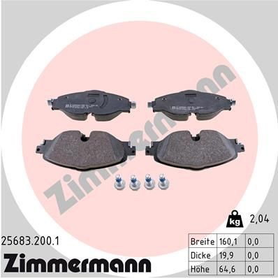 Front axle brake pad set - axle, disc