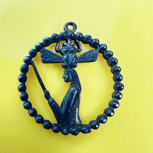 Art nouveau fairy pendant - art,