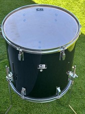 CB Drums MX Series 16'' X 16'' Floor Tom Drum with Legs Birch Poplar Shell Black