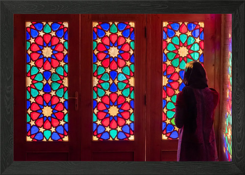 Stained glass doorway - glass, framed