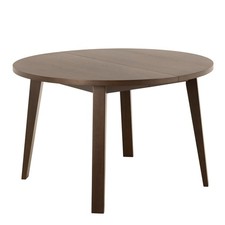 Smoked Oak Round Dining Table + Optional Extensions - Modern Expandable Table