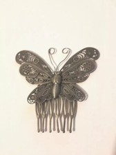 Filigree Butterfly Hair Comb 2.25 Inches Tall And Widest.