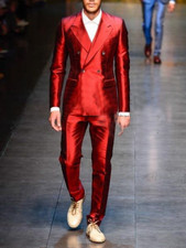 Men Silk Satin Suits Wedding