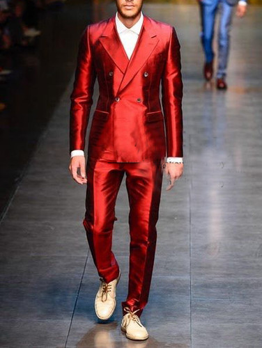 Silk satin men suits wedding - satin,